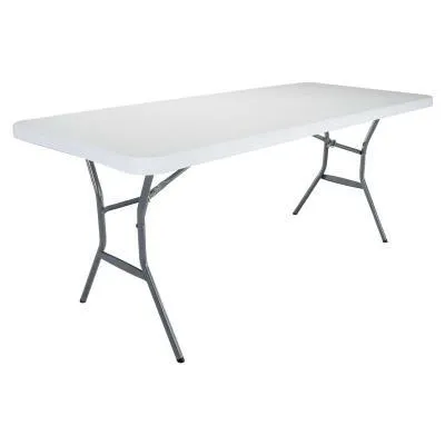 Lifetime 6-FT Solid Top Folding Table | White (Model 2924) | Durable, Foldable & Multi-Purpose Design