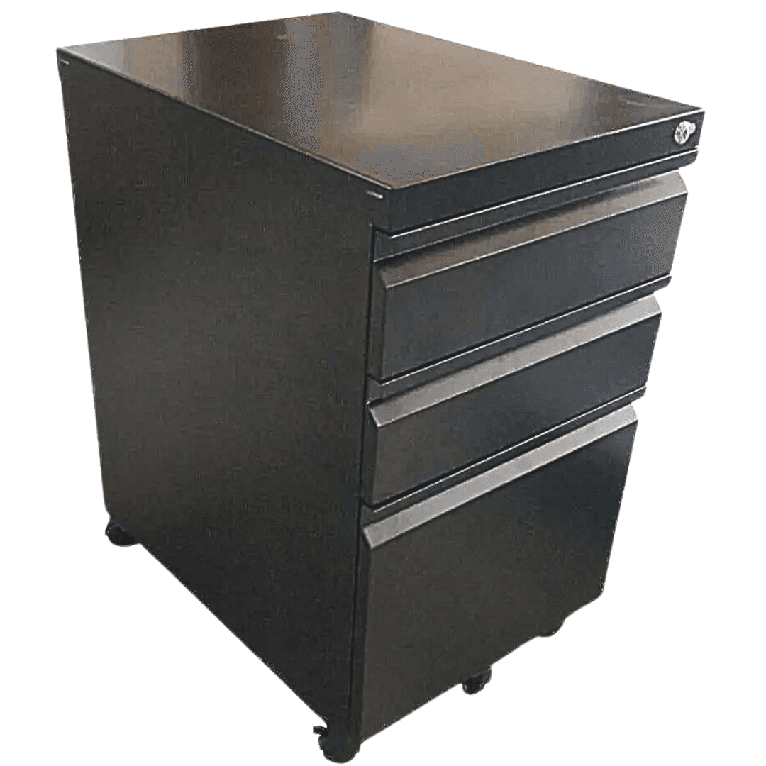 Cubix MC-21 3-Drawer Steel Mobile Pedestal with Central Lock and Recessed Handle
