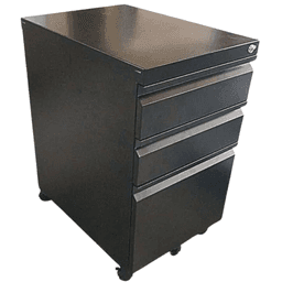 Cubix MC-21 3-Drawer Steel Mobile Pedestal with Central Lock and Recessed Handle