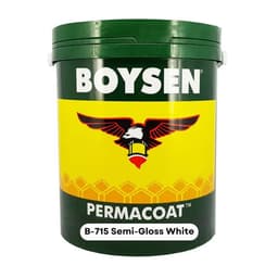 BOYSEN B-715 Permacoat Semi-Gloss Latex Paint White 16L – Lead-Safe Interior/Exterior