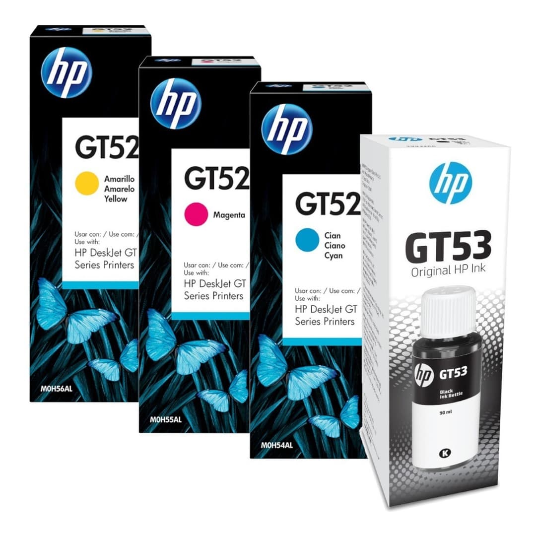 HP Smart Tank 615 Set Refill Ink | GT53XL & GT52 | 4-Bottle Complete Set | High-Yield