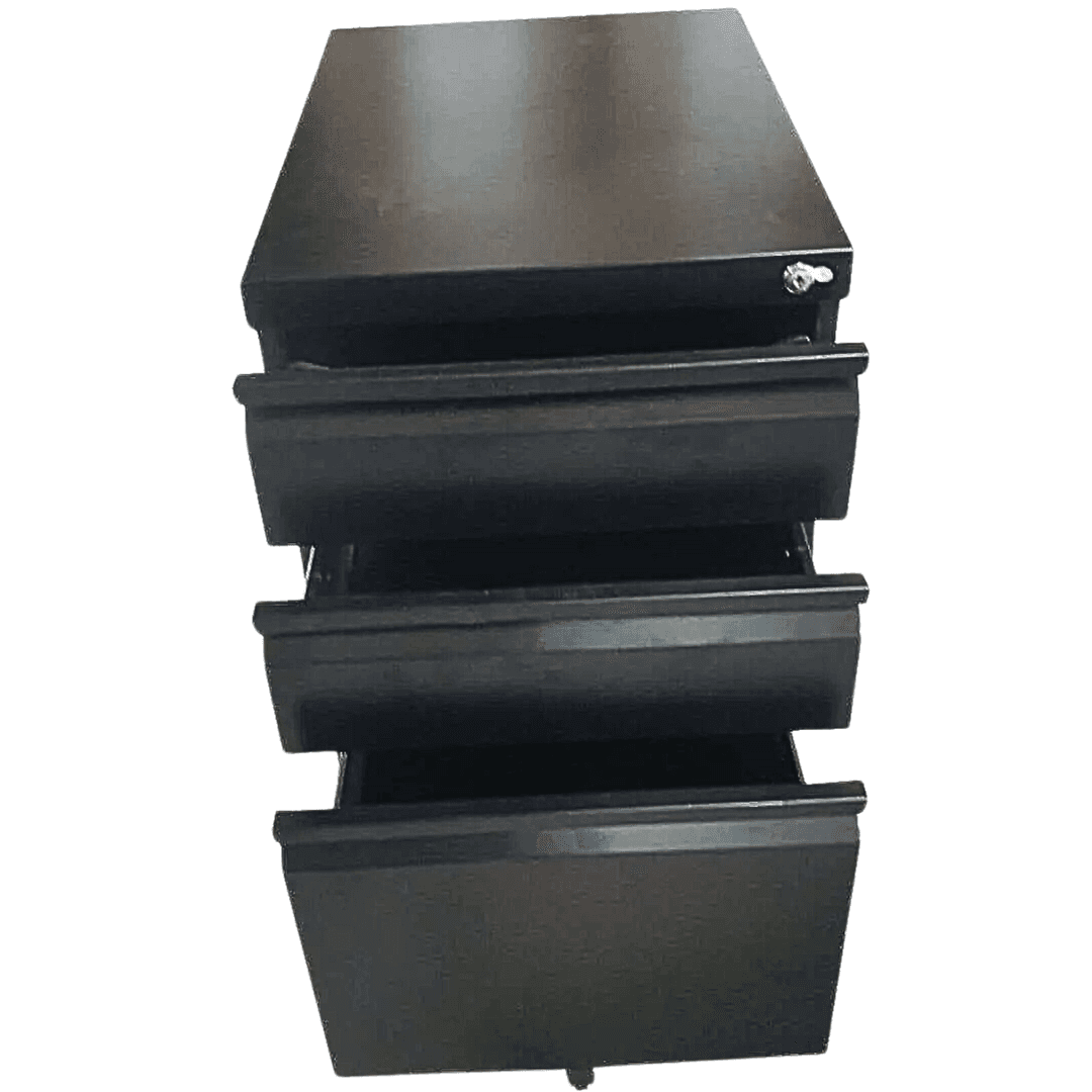 Cubix MC-21 3-Drawer Steel Mobile Pedestal with Central Lock and Recessed Handle