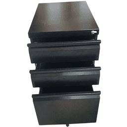 Cubix MC-21 3-Drawer Steel Mobile Pedestal with Central Lock and Recessed Handle