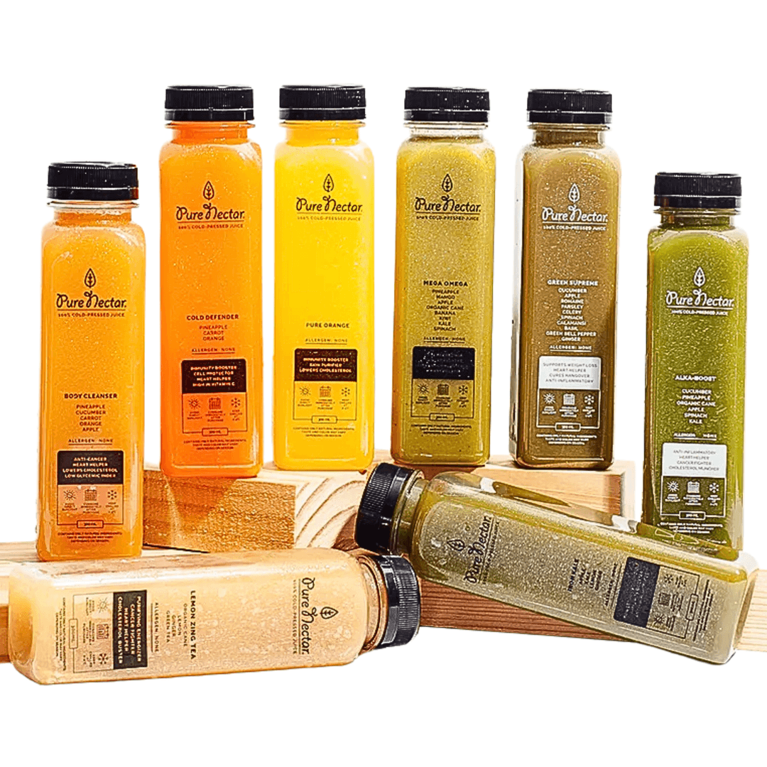 Pure Nectar Cold-Pressed Juice Lifestyle Sets Immunity Vitality Clean Energy Detox Wellness