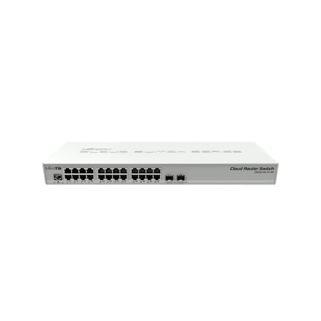 Mikrotik CRS326-24G-2S+RM Cloud Router Switch l 24 Gigabit Ports, 2 SFP+ Cages, Rackmount