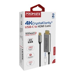 Promate HDMI-PD100 4K@60Hz CrystalClarity USB-C to HDMI Cable ThunderBolt 3 Compatible