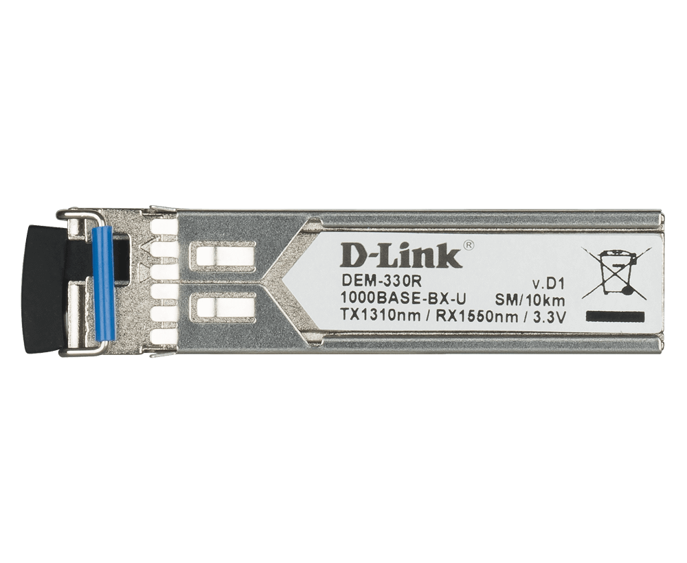 D-Link Gigabit Base-BX-U Simplex LC Single-mode SFP Mini-GBIC Transceiver Up to 10km (DEM-330R)