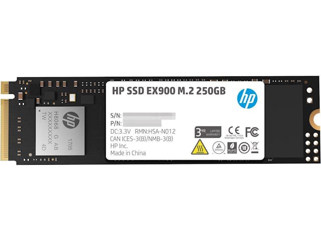 HP PCle Gen3 x 4 SSD EX900 250GB