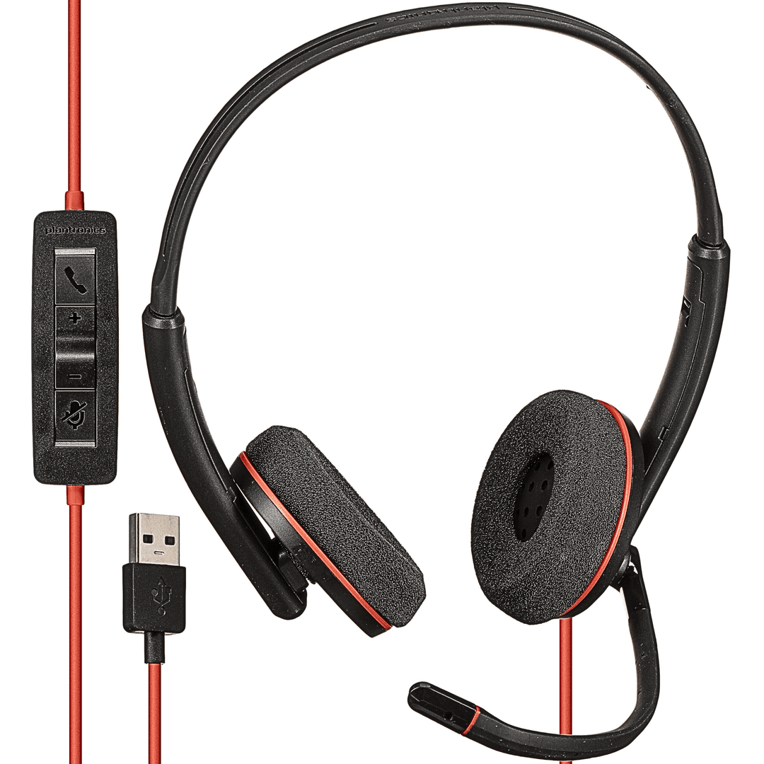 Plantronics BLACKWIRE3220 Poly Blackwire 3220 USB-A Dual-Ear Headset PC Mac