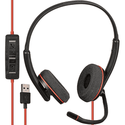 Plantronics BLACKWIRE3220 Poly Blackwire 3220 USB-A Dual-Ear Headset PC Mac
