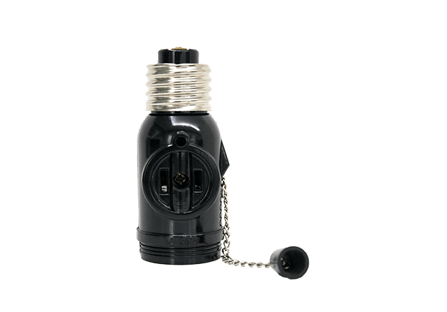 OMNI E27-712 Chain Pull Socket with 2 Flat Pin Outlet (3A 250V)