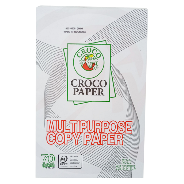 CROCO Multipurpose Copy Paper Sub.20 70gsm, Short (500 sheets/ream, 5 reams/box)