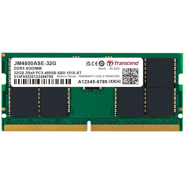 Transcend JetRam 32GB DDR5 Unbuffered SO-DIMM RAM Module (JM4800ASE-32G)