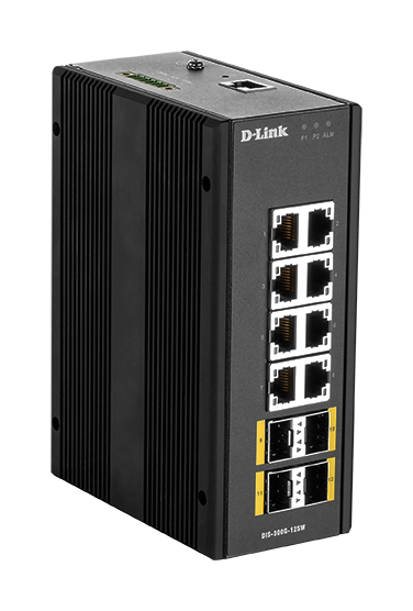 D-Link 12-port Gigabit Layer 2 Managed Industrial Switch with 4-port Gigabit Uplinks (DIS-300G-12SW)