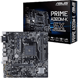 ASUS Prime A320M-K AM4 Micro-ATX Motherboard | DDR4 32GB, PCIe 3.0, HDMI/VGA, 5X Protection