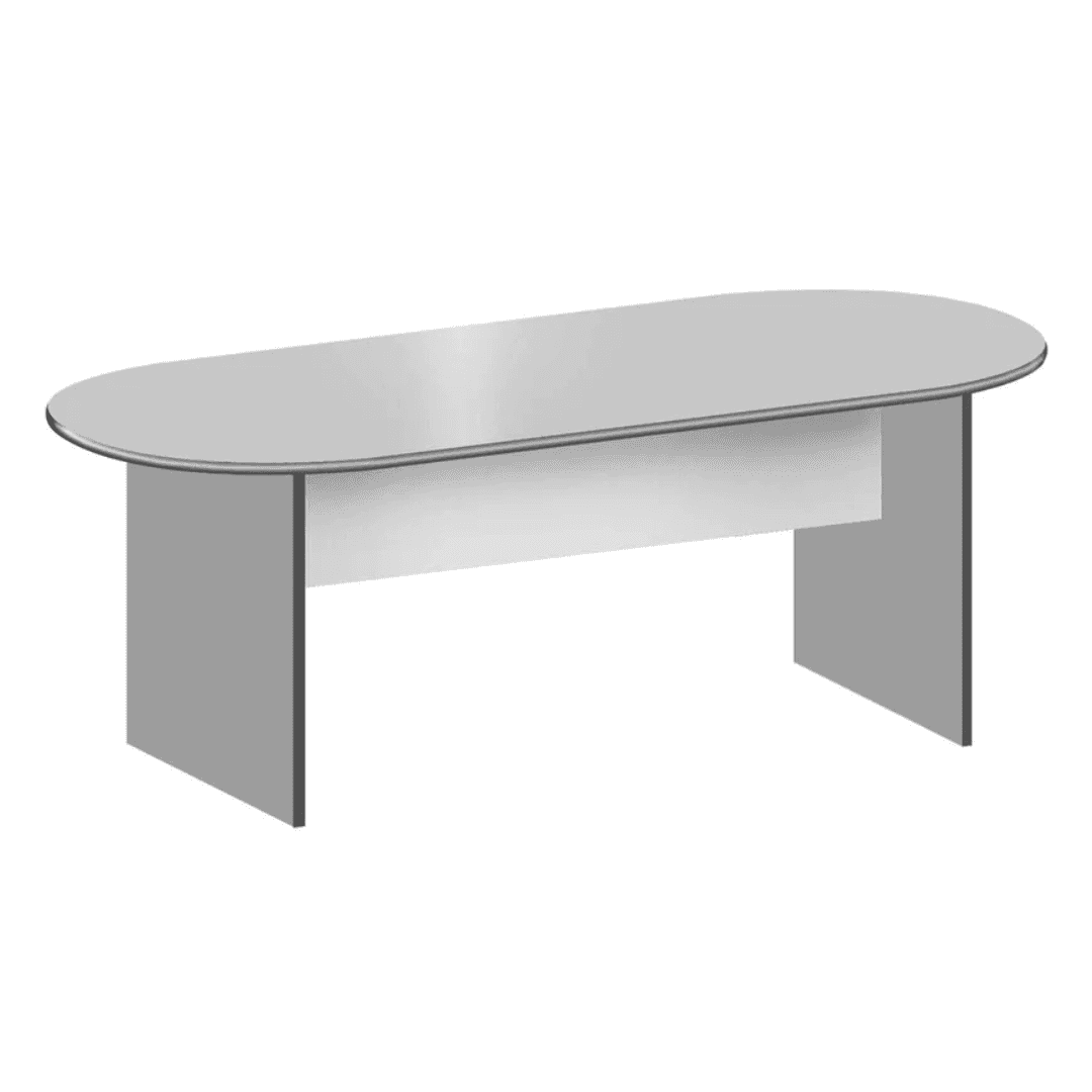 Cubix Oval Meeting Table – 4–6 Pax, Light Grey Finish, Panel Legs, AS 1809