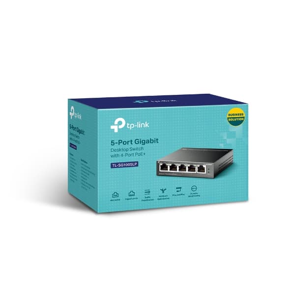 TP-Link SG1005LP 5-Port Gigabit Desktop Switch with 4-Port PoE+