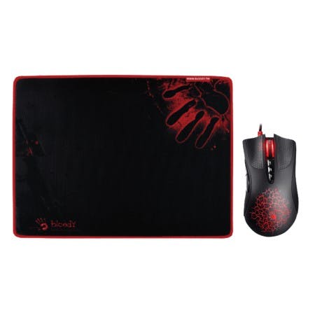Bloody A9081 Light Strike Gaming Mouse Bundle (Mouse w/ Mousepad)