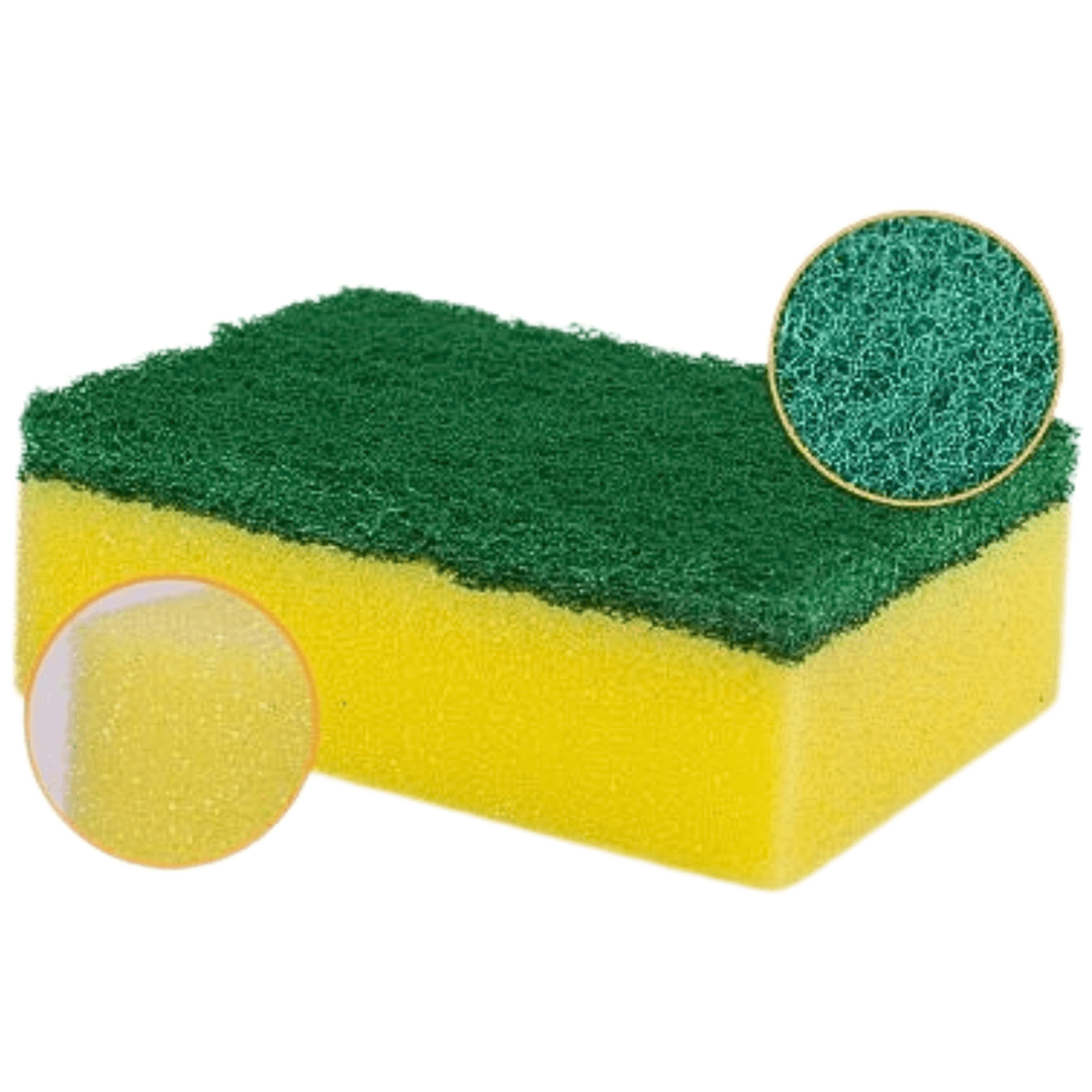 Dual-Sided Dishwashing Sponge | Soft Absorbent Foam & Scrubber
