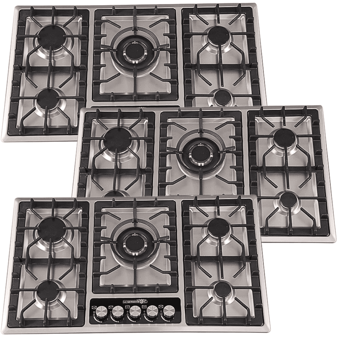 La Germania HC9005 Built-In Gas Hob 5 Burners 86cm | Stainless Steel, Triple Ring, Professional