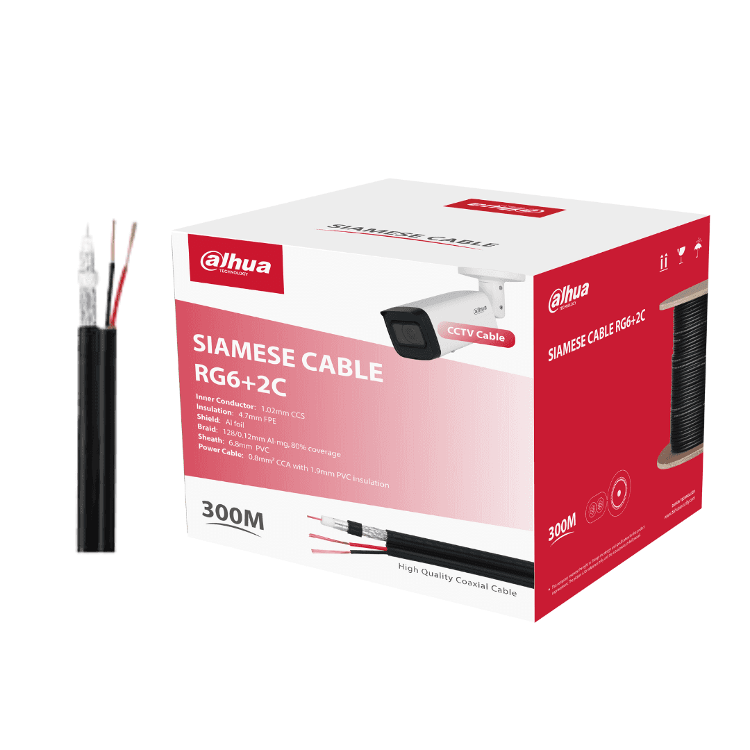 Dahua - Dahua DH-PFM941I-RG6N/21-300B Coaxial Cable with Power Cable(2C ...