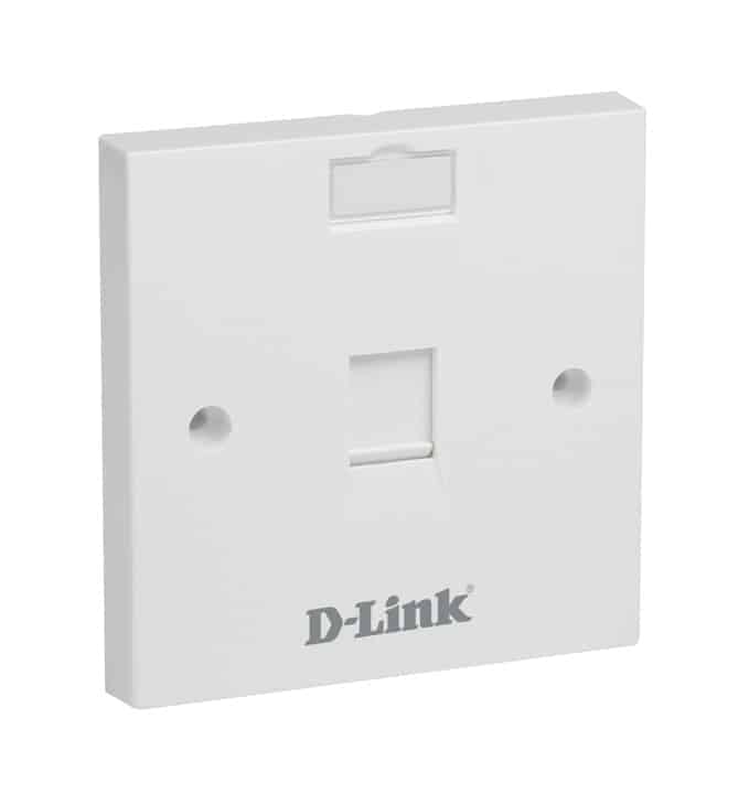 D-Link NFP-0WHI11 Single Faceplate Accepts One Keystone Jack with Shutter & ID Plate - 86*86 mm - White Colour - Square