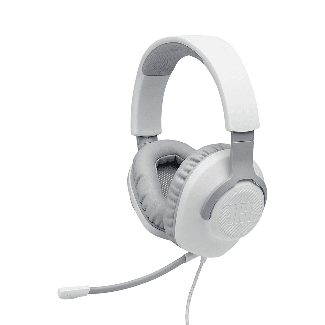 JBL Quantum 100 White Wired Gaming Headset I Over-Ear, Universal Compatibility, Affordable