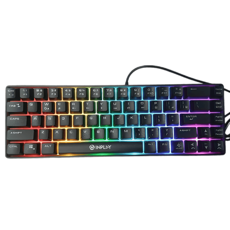 Inplay BK680 68-Key Membrane Gaming Keyboard with Compact Layout and Rainbow Backlight