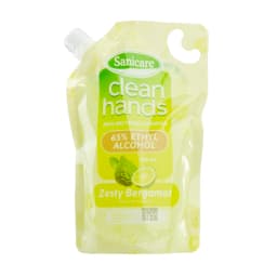 Sanicare Clean Hands 65% Ethyl Alcohol Refill Pouch (500ml)