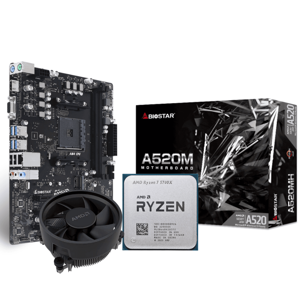 AMD Ryzen 7 5700X + BIOSTAR A520MH Motherboard Bundle