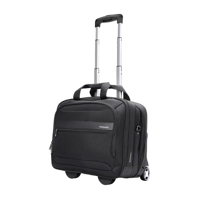 Promate Persona-TR Versatile Travel Trolley Bag for 16” Laptop with Multiple Compartments and Padded Laptop & Tablet Pocket