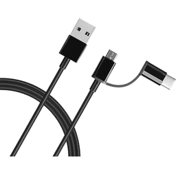 Xiaomi SJX02ZM 2-in-1 Micro USB Type C Cable 18W Fast Charging | Black