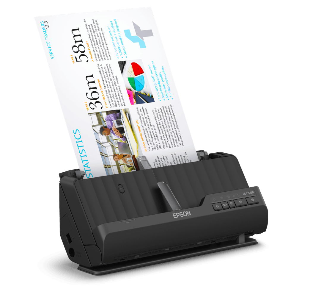 Epson WorkForce ES-C320W Wireless Compact Desktop Document Scanner with Auto Document Feeder (ES C320W - B11B270503)