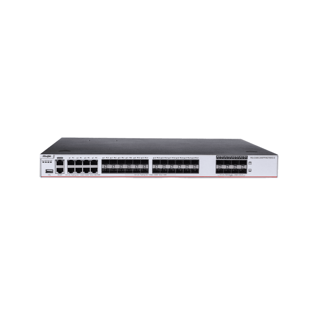 Ruijie 24-Port 1GE SFP Layer 3 Enterprise-Class Core or Aggregation Switch, 8-Port 10GE Uplink RG-CS85-24SFP/8GT8XS-D