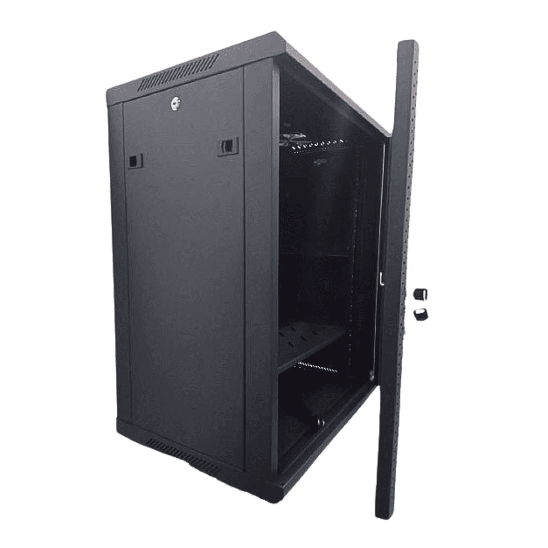 HardRack Wall Mount Server Rack Cabinet | Unassembled | 2 Cooling Fans | Lockable Glass Door