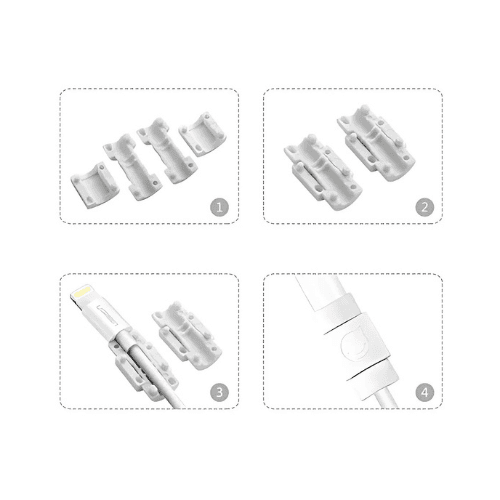 UGREEN (LP127) Charging Cable Protector | Extend Cable Life, Tangle-Free Design | White