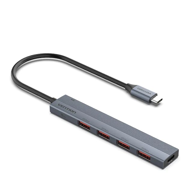 Vention USB-C to USB 3.2 Gen 2 Type-A x 4 Mini Hub with USB-C Power Supply Port CKHHB 0.15M