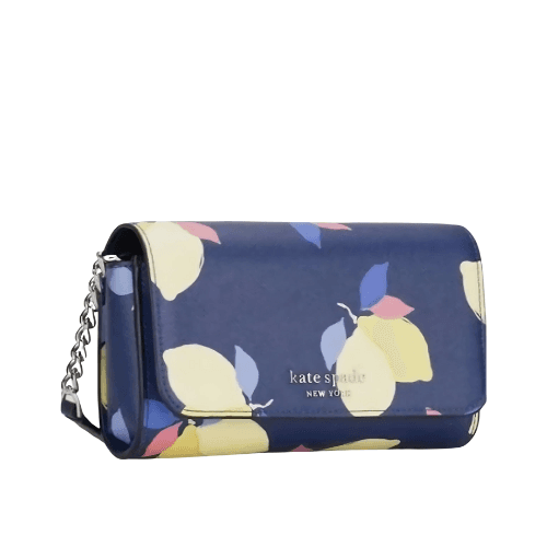 Kate Spade Cameron Lemon Zest Small Flap Crossbody | River Blue Multi Saffiano Leather Purse