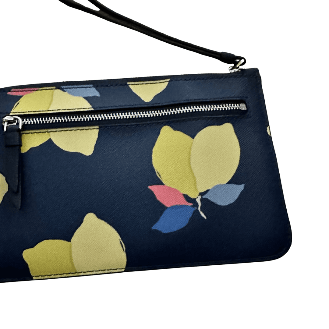Kate Spade Cameron Lemon Zest Wristlet – Medium L-Zip, River Blue Multi