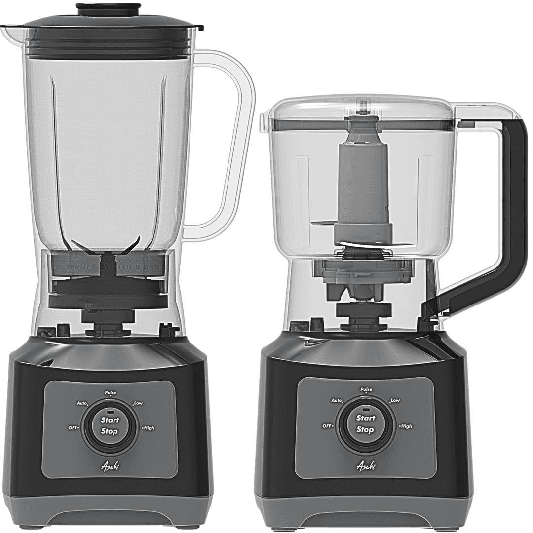 Asahi BL-808 2-in-1 Blender Food Processor | 500W 1.25L Smart Blend with 0.5L Chopper