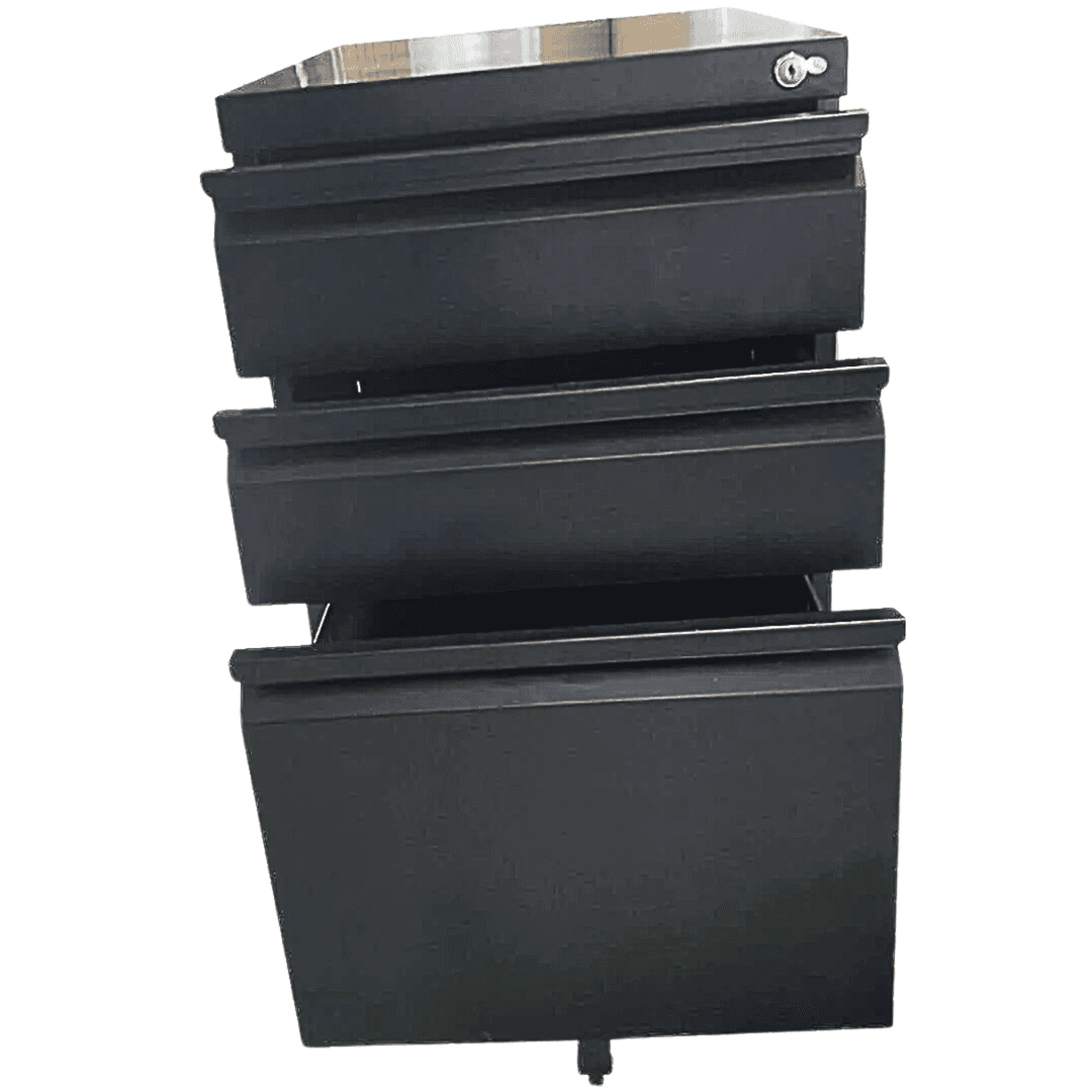 Cubix MC-21 3-Drawer Steel Mobile Pedestal with Central Lock and Recessed Handle