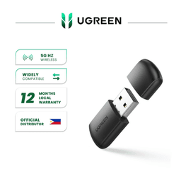 UGREEN (CM448-20204) AC650 11ac Dual-Band Wireless USB Adapter | Up to 650Mbps, 10cm, Gray