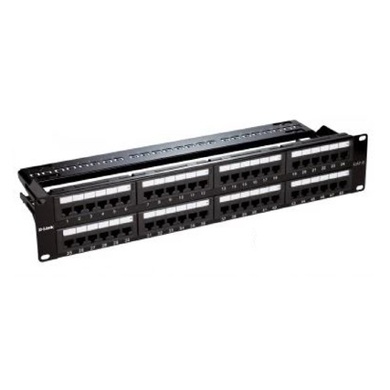 D-Link 48 Port Cat6 Unshielded Fully Loaded Punch Down Patch Panel - Keystone Type - 2