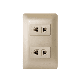 OMNI Electrical & Lighting 2pcs. Universal Outlet in Brass Plate 16A (Designer Series)