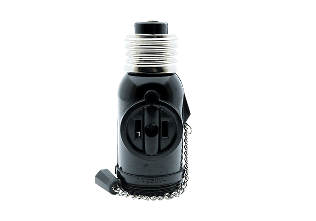 OMNI E27-712 Chain Pull Socket with 2 Flat Pin Outlet (3A 250V)