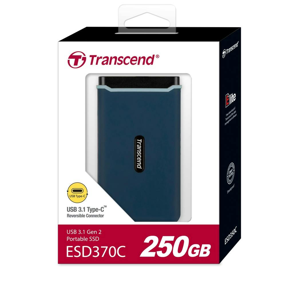 Transcend TS250GESD370C 250GB, USB 3.1 Gen 2, military-Grade Shockproof, R/W 1050mbps, type-C