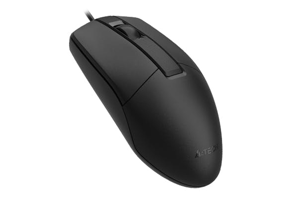 A4Tech USB Black Mouse Black OP-330 1200 DPI Durable Button Life 4-way wheel Silent Clicks