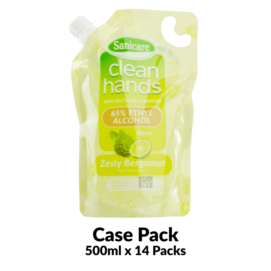 Sanicare Clean Hands 65% Ethyl Alcohol Refill Pouch (500ml)