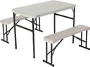 Lifetime 42" Almond Picnic Table & Bench Combo | Portable Folding Set | Model 80373
