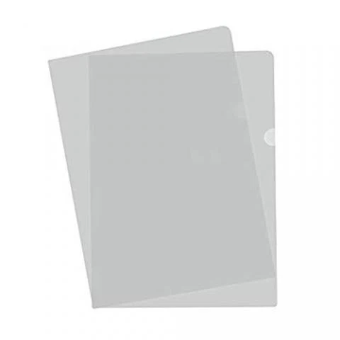 L-Type Plastic Folder - A4/Short Clear (Transparent White)